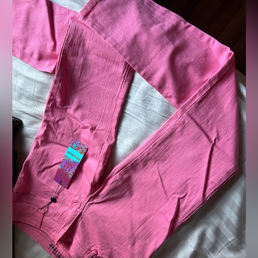 Bright Pink Women's Crunch jeans with tag